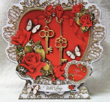 Valentine Heart with Roses Card Kit by Pam Sperling