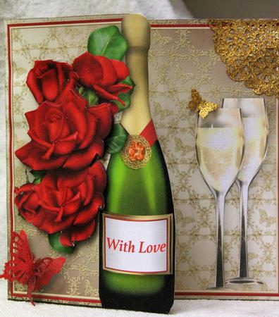 Champagne and Roses Offset Card Mini Kit by Pam Sperling