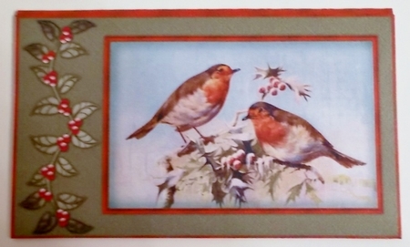 Christmas Robins - Christmas Money Gift Envelope by Pam Stubley