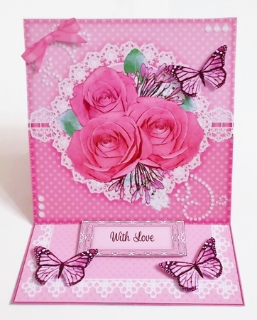 3D Easel Card Mini Kit - A Touch of Elegance - Flowers, Lace, Butterflies & Pearls by Pam Stubley