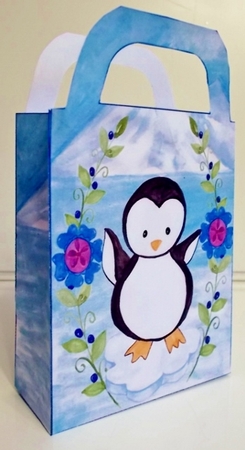 Polar penguin gift bag by Pam Stubley
