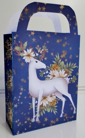 White Christmas buck gift bag (blue) 2 by Pam Stubley