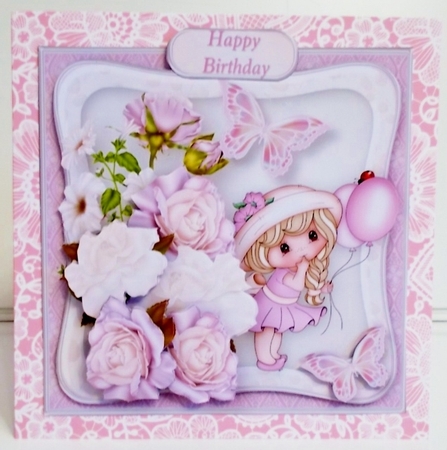 Roses and Balloons - Decoupage Card Mini Kit by Pam Stubley