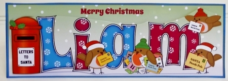 Christmas Robins with letters to Santa LIAM large dl by Pam Stubley