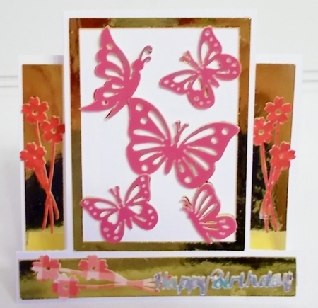 Butterflies and Flowers Step Card by Pam Stubley