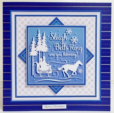 CHRISTMAS MONOTONE SLEIGH BELLS 7.5 Quick Layer Card & Insert by Pam Stubley