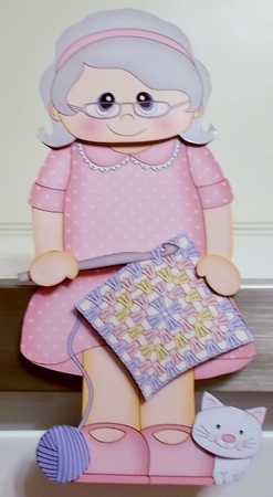 3D On the Shelf Card Kit - Old Lady Betsy loves to Crochet by Pam Stubley