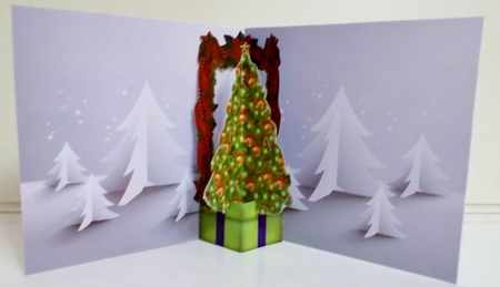 8x8 Pop Up card interior - Christmas Tree by Pam Stubley