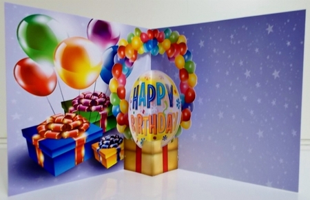 8x8 Pop Up Card Interior - Balloons by Pam Stubley