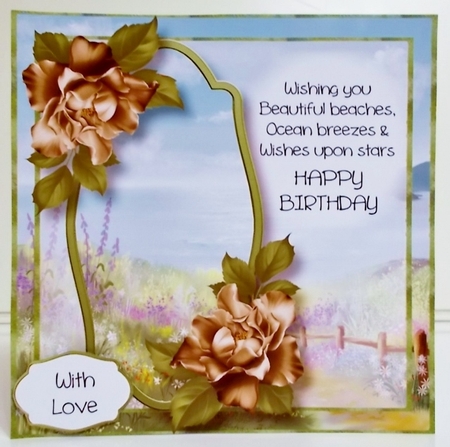 Scenic Verse Birthday - Coffee Roses 8x8 by Pam Stubley