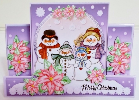 Xmas Snowman Family Stepper Card Kit-1 by Pam Stubley