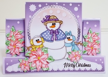 Xmas Snowman Family Stepper Card Kit-2 by Pam Stubley