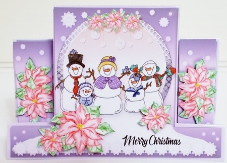 Xmas Snowman Family Stepper Card Kit-4 by Pam Stubley