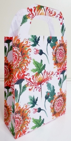 Orange floral gift bag 1 by Pam Stubley