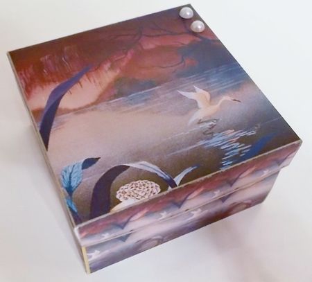 Gift Box - Hand Painted Bird on Lake 1 by Pam Stubley