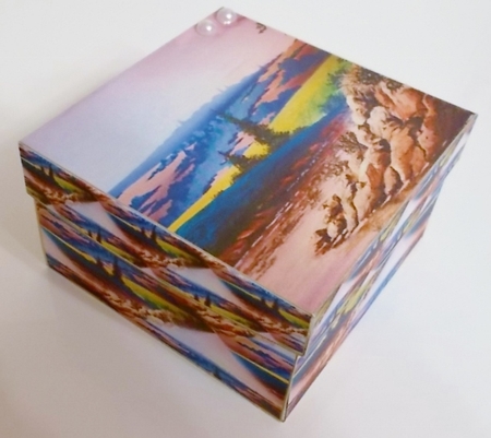 Gift Box - Hand Painted Country Landscape by Pam Stubley