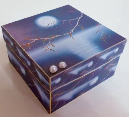 Gift Box - Hand Painted Moonlight by Pam Stubley