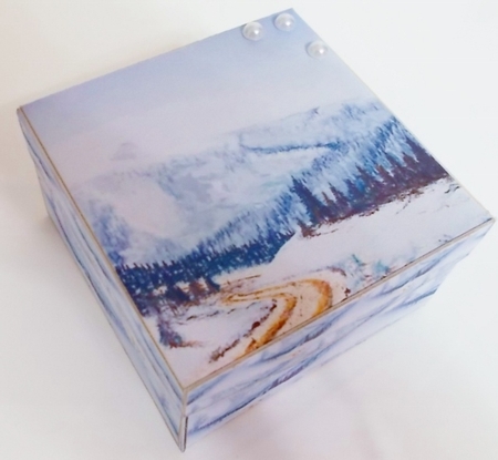 Gift Box - Hand Painted Winter Hills by Pam Stubley