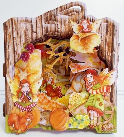 Fairy Pumpkin Patch Shape the Scene 3D Card and Envelope Kit. by Pam Stubley