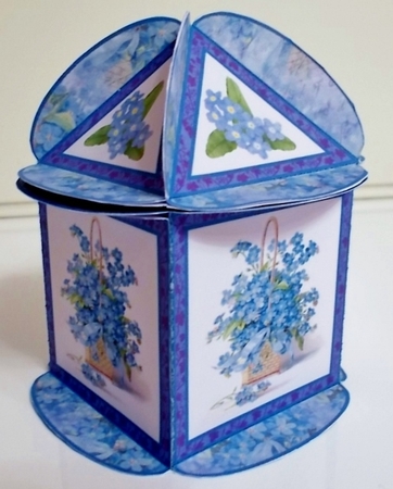 Square Based Gift Box Forget-me-nots by Pam Stubley
