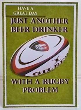 Beer Drinker - Rugby Birthday by Pam Stubley