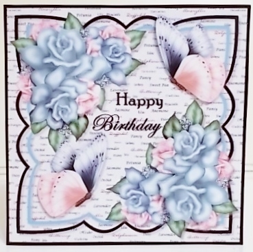 Scallop Frame & Vintage Roses by Pam Stubley