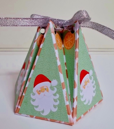 HEXAGONAL GIFT BAG - SANTA AND GINGER BREAD by Pam Stubley