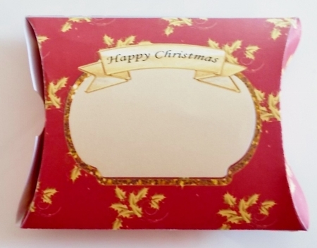 Red & Gold Holly Pillow Box by Pam Stubley