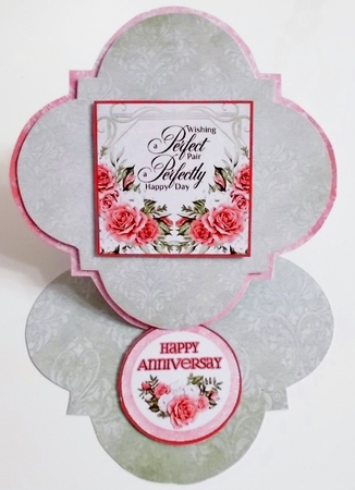 Anniversary Shaped Easel Card by Pam Stubley