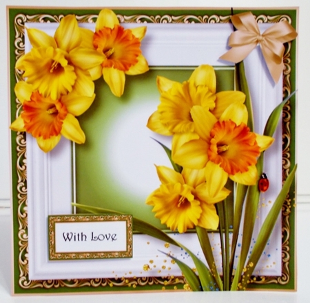 Framed Seasons - Spring Daffodils 8x8 by Pam Stubley