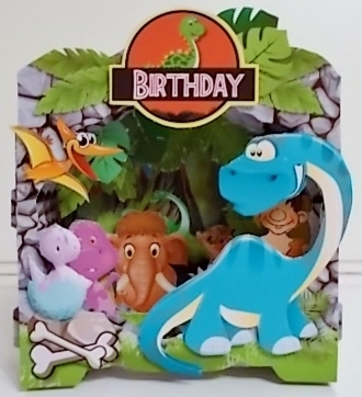 Its Jurassic Shape the Scene 3D Card and Envelope Kit. by Pam Stubley