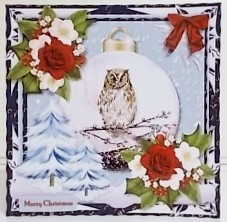 Christmas Grey Owl Bauble Mini Kit by Pam Stubley