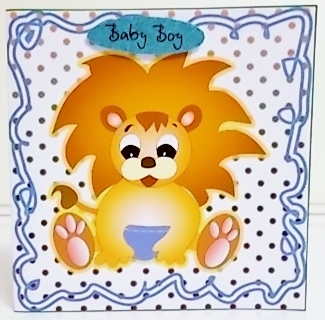 Baby Lion Cut & Fold Quick Card by Pam Stubley