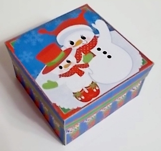 GIFT BOX - WAVING SNOWMEN by Pam Stubley