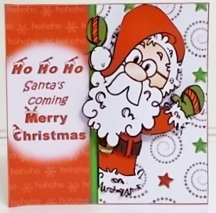 Ho Ho Ho Santas coming decoupage by Pam Stubley