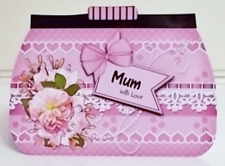 3D Shaped Card  Kit - A Touch of Elegance Flowers, Lace & Pearls Clutch Bag by Pam Stubley