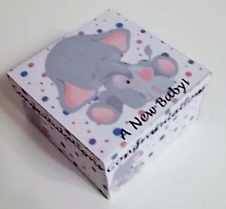 GIFT BOX - NEW BABY - ELEPHANTS by Pam Stubley
