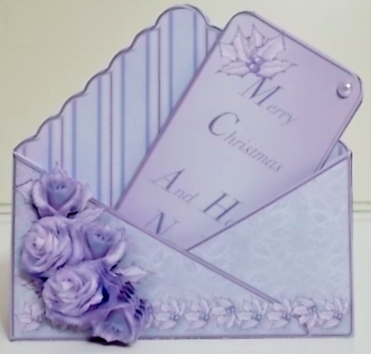 Roses and Holly - Stand-up Envelope Card Mini Kit by Pam Stubley