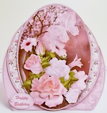Pink Roses - Shaped Card Mini Kit by Pam Stubley