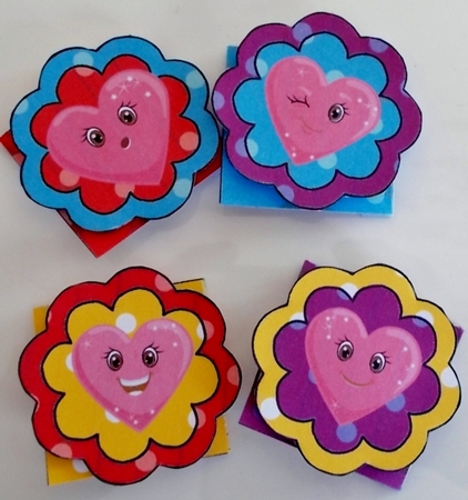 Corner Bookmarks - Set of 4 - Heart Emoticons by Pam Stubley