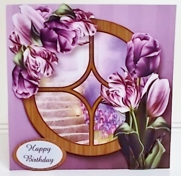 The Circular Window - Purple Tulips 8x8 by Pam Stubley