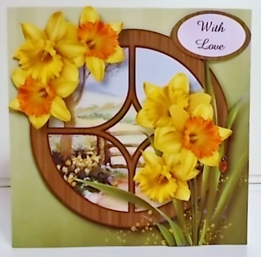 The Circular Window - Daffodils 8x8 by Pam Stubley