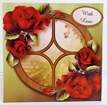 The Circular Window - Red Roses 8x8 by Pam Stubley