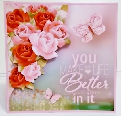 Roses - Decoupage Corner Card Mini Kit by Pam Stubley