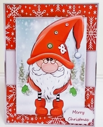 Cute Christmas Elf  In Santa Hat by Pam Stubley