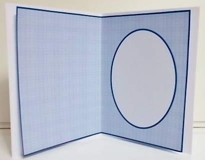 Shades Of Blue Plaid insert,With Border by Pam Stubley