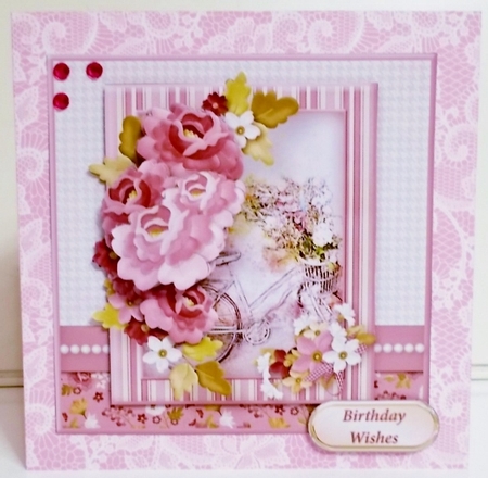 Posy and Bicycle - Decoupage Card Mini Kit by Pam Stubley