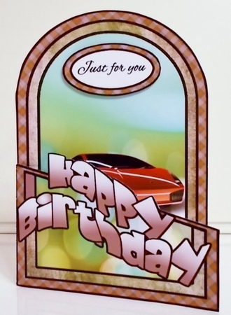 Red sports car cutaway by Pam Stubley