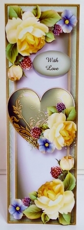 Yellow Roses Fancy Hearts Lge DL by Pam Stubley