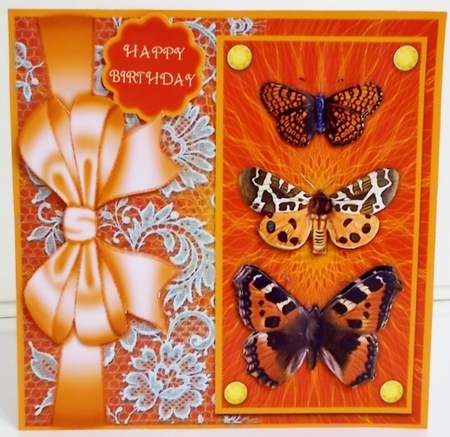 Orange Trio of Butterflies by Pam Stubley